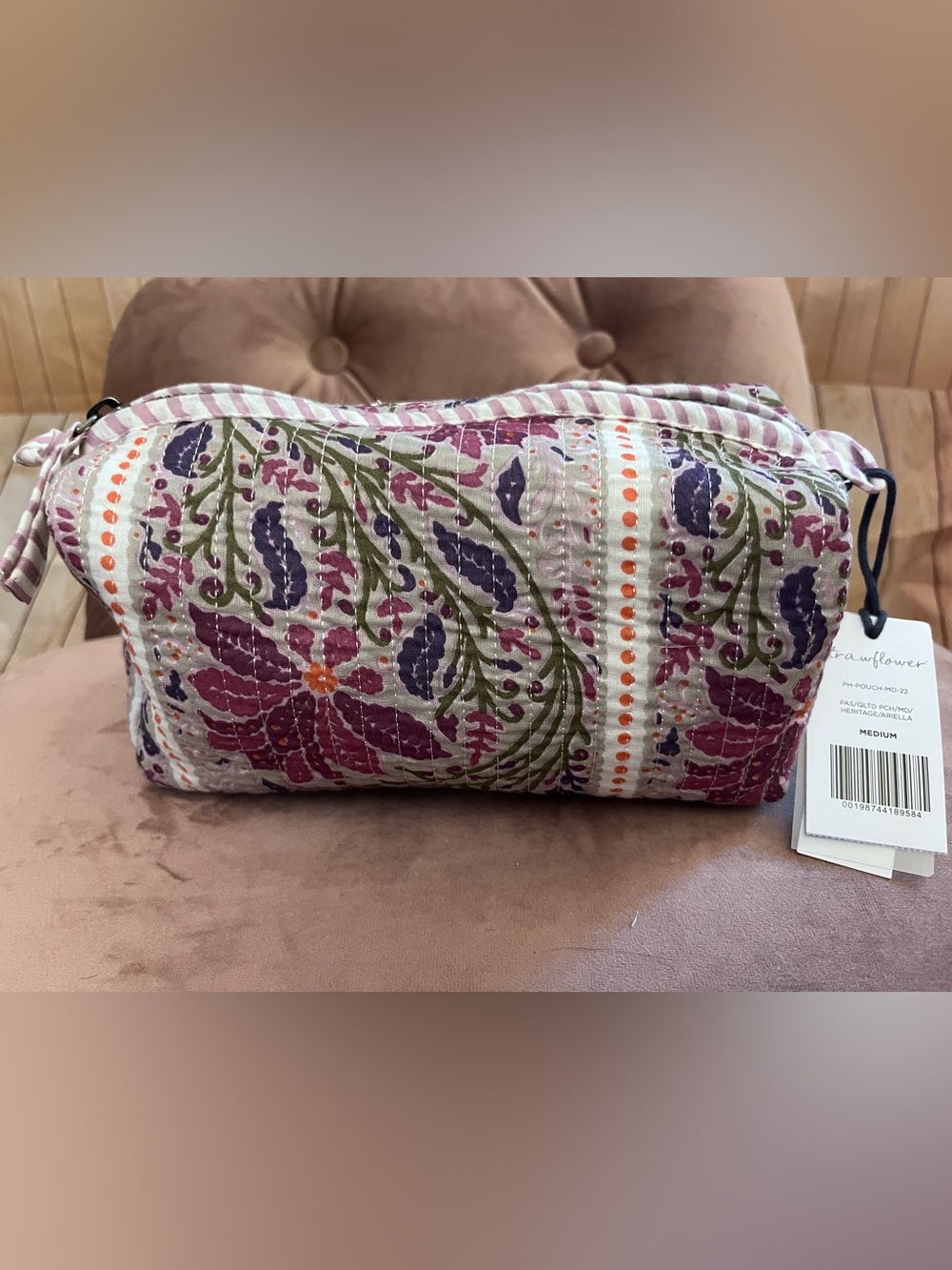 Strawflower Ariella Heritage Quilted Block Cosmetic Pouch - Picture 11 of 15